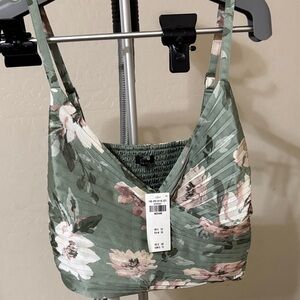 Abercrombie & Fitch Sage Green Floral Blouse